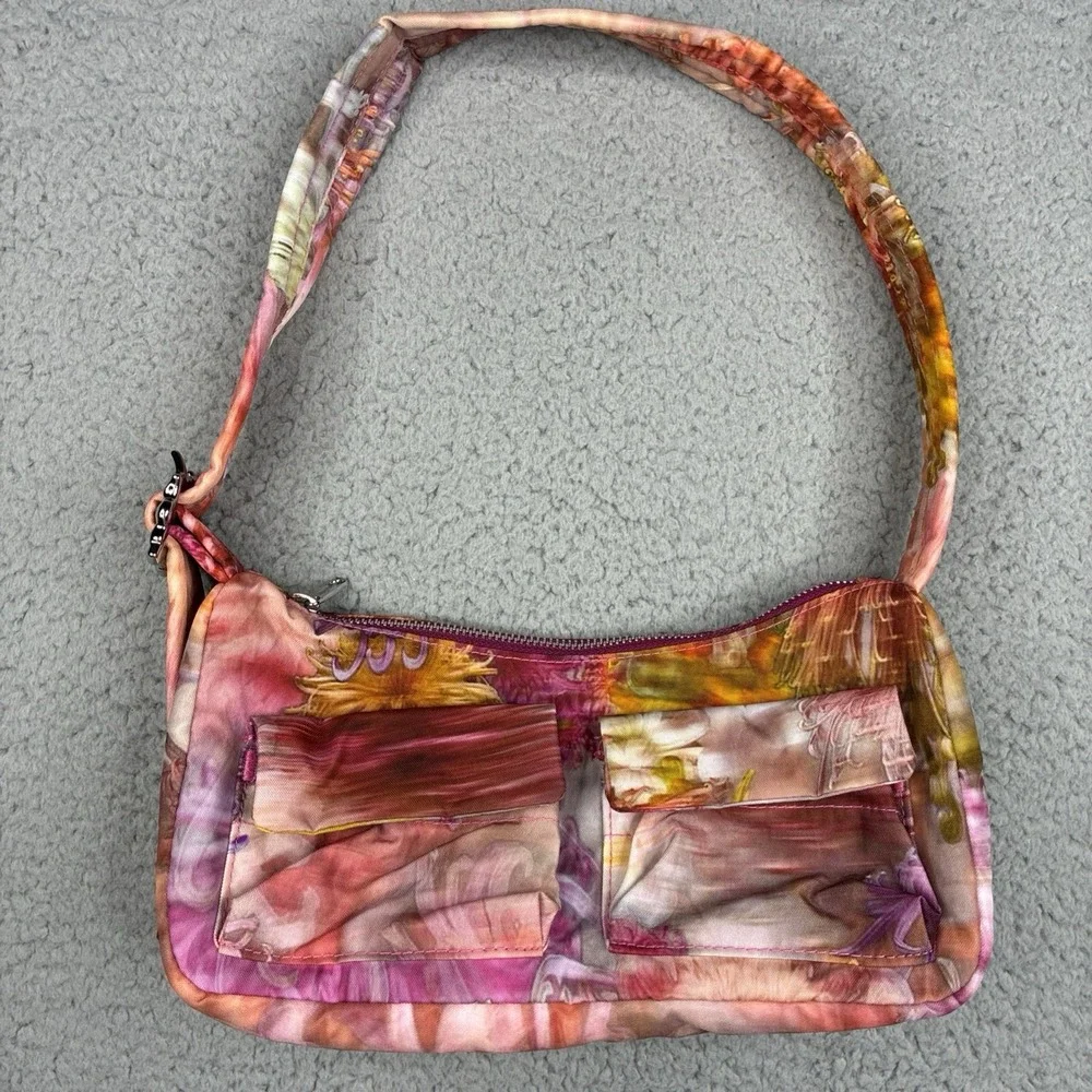 BAGGU x Collina Strada Cargo Shoulder Bag Berry Chrysanthemum Floral Purse